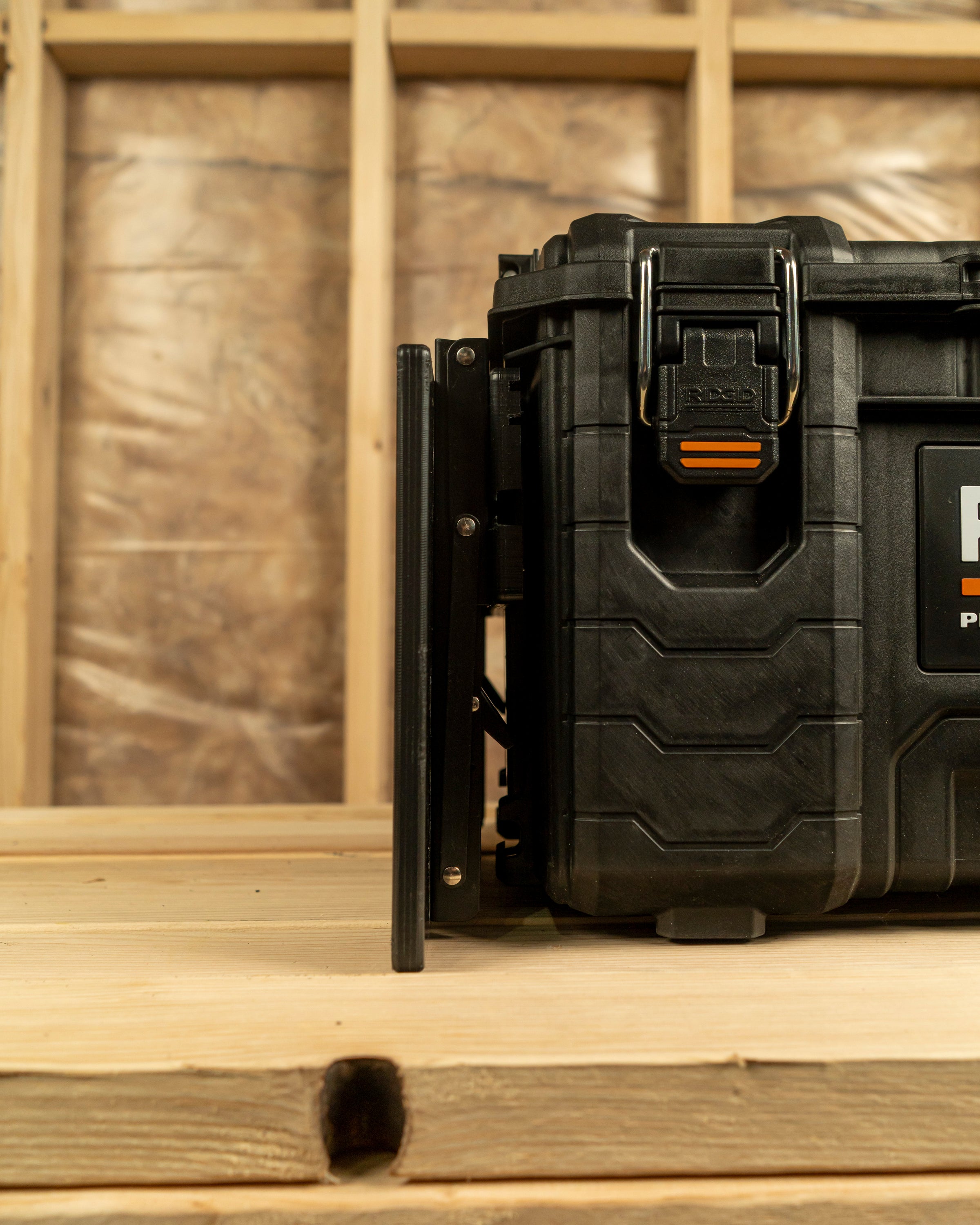 Ridgid Pro Gear Folding Side Table Tool Box | Stack Smarter